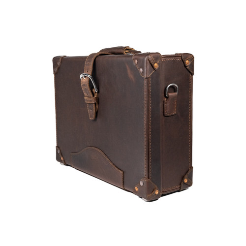 Dave's Deals 16" Grandfather Briefcase - Dark Coffee Brown