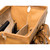 This light brown tan leather briefcase is for lawyers and is wide open.
