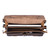 This is the light colored suede interior of a wide open leather briefcase.