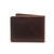 This is a red brown leather wallet bifold with RFID showing the back side.