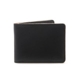 This is a black leather wallet bifold with RFID showing the front side.