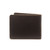 This is a dark brown leather wallet bifold with RFID showing the back side.