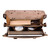 This is the interior of a dark brown full grain leather briefcase really full.