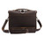 This is the back of a dark brown leather briefcase that turns into a backpack.