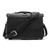 This is the back of a black slim leather briefcase with the strap behind it.