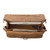 This is the top view of the tan leather laptop briefcase so you can see what it holds.