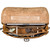 This is a view of the slim leather briefcase from above with the flap open to look in.
