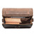 This is a dark brown leather satchel man bag from the inside.