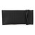 This is a black leather wallet bag with a wrap around it to close it from the back.