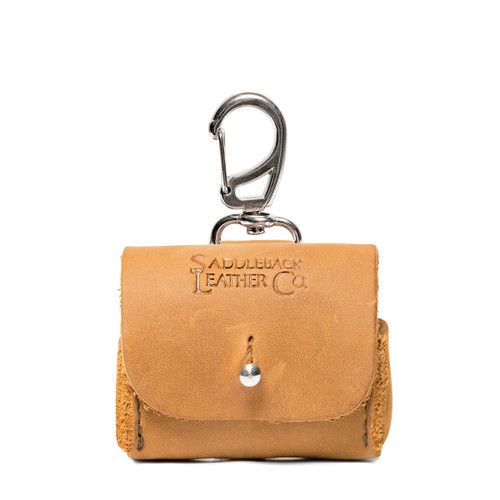 This is the front image of the tan Leather AirPod Pro Case.