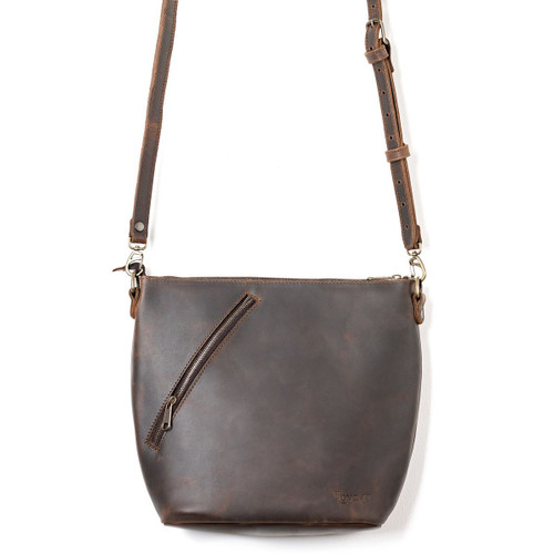 Suzette's Steals Crossbody Concealed Leather Bag - Dark Coffee