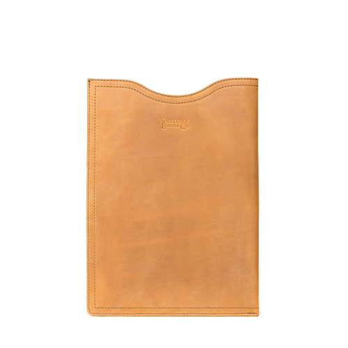 Dave's Deals 16" Leather Vertical Laptop Sleeve - Old Design - Tobacco