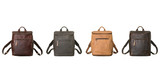 This is the  view of the leather all in one backpack in all 4 colors