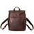 This is the front view of the leather all in one backpack in chestnut