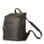 This is the side view of the leather all in one backpack in black