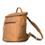 This is the side view of the leather all in one backpack in light tan