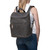 This is the model view of the leather all in one backpack in black