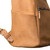 This is the pocket view of the leather all in one backpack in light tan
