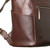 This is the pocket view of the leather all in one backpack in chestnut