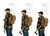 This is a size comparison of the squared leather backpack from the side.