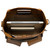 This is the inside view of the Anniversary Leather Backpack Tote in light brown