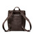 This is the back view of the newly redesigned All in one leather backpack in dark coffee