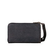 This is the back view of the carbon black medium leather wallet