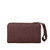 This is the back view of the reddish brown medium leather wallet