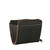 This is the side view of the dark brown medium leather wallet