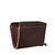 This is the side view of the reddish brown medium leather wallet