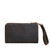 This is the back view of the dark brown medium leather wallet