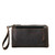 This is the front view of the dark brown medium wallet with cellphone