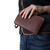 This is the model view of the reddish brown medium leather wallet