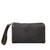 This is the front view of the dark brown medium leather wallet