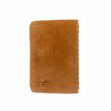 Back of the tobacco colored leather pocket notebook journal. Made by Saddleback