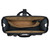This is the inside of the black flight bag leather briefcase showing the Gladstone closure in action. Made by Saddleback