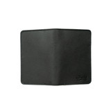 This is the outside of the black slim leather passport wallet. Made by Saddleback