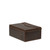 This is the side view of the dark coffee brown small organizer box that holds goods. Made by Saddleback