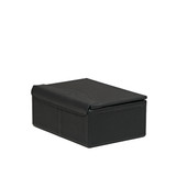 Small leather organizer box in black leather.