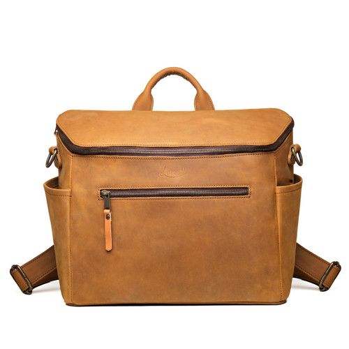 Suzette's Steals All in One Convertible Leather Day Bag - Tobacco