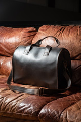 Simple Overnight Leather Duffle Bag
