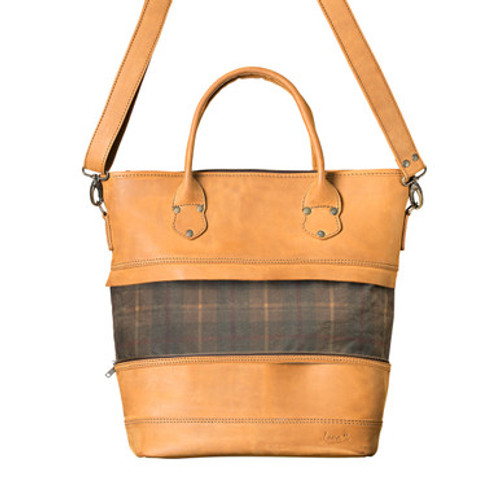 Suzette's Steals Expandable Zipper Leather Tote - Tobacco