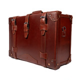 Saddleback Leather carry on luggage in chestnut.