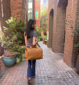 Simple Overnight Leather Duffle Bag