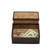 This is the opened dark coffee brown small organizer box that is holding money. Made by Saddleback