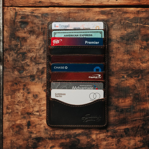 Large leather magic wallet in dark brown by Saddleback.