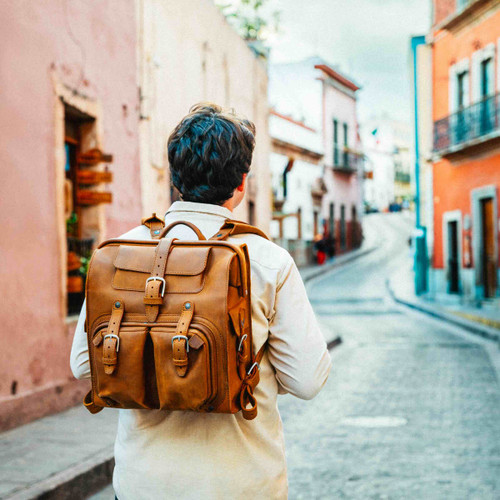 Big Mouth Leather Backpack by Saddleback. Full grain leather bag with a 100 year warranty.