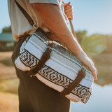 Leather Blanket Roll Strapped Carry on Shoulder