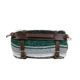 Leather Blanket Roll with Green Blanket - Front