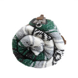 Leather Blanket Roll with Green Blanket - Side View